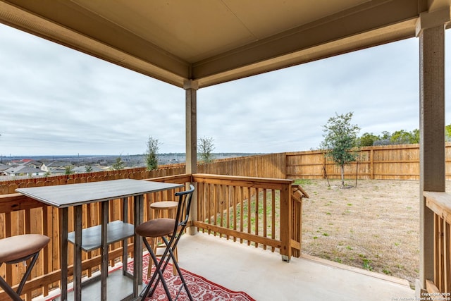 view of patio featuring a fenced backyard