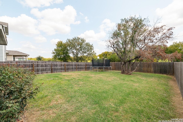 view of yard with a trampoline