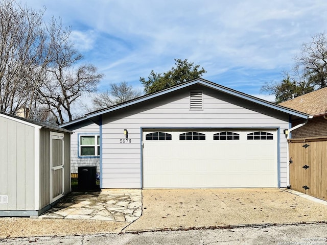 view of garage