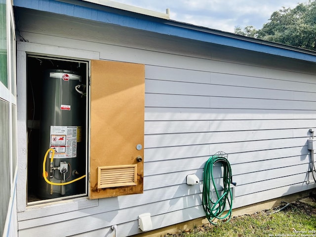 exterior space featuring water heater