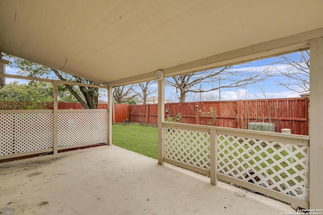 view of patio with a fenced backyard