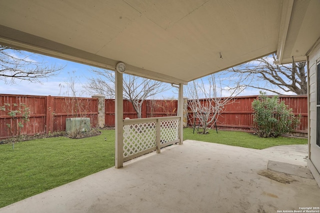 view of patio featuring a fenced backyard