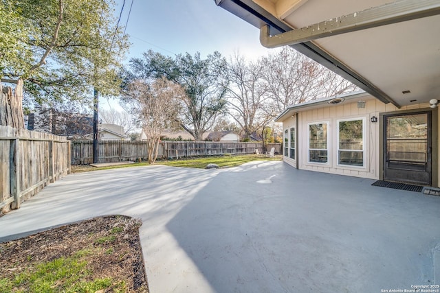 view of patio with a fenced backyard