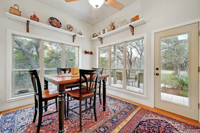 dining room with wood finished floors