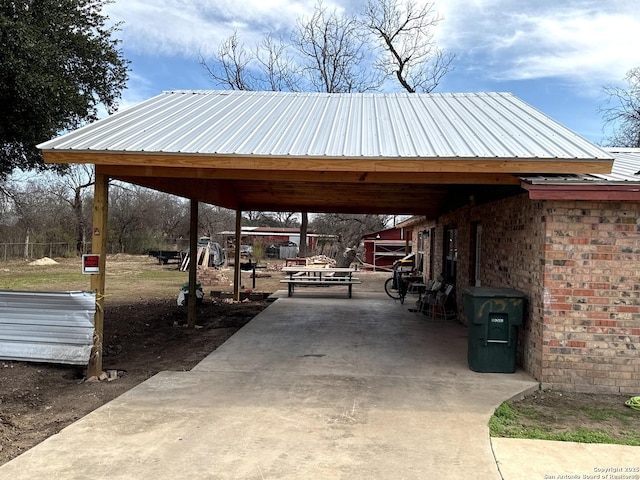 surrounding community with a carport