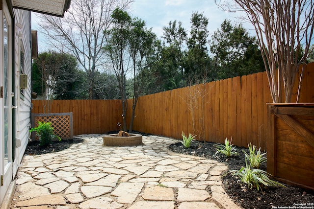 view of patio with a fenced backyard