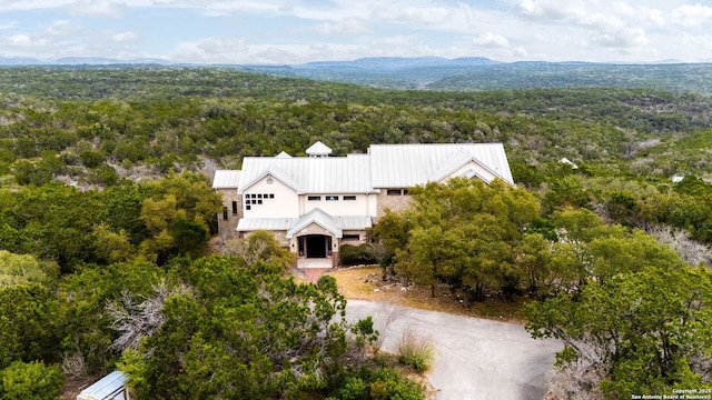 aerial view with a forest view