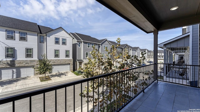 balcony with a residential view