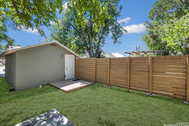 view of yard with fence