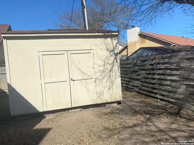 view of shed