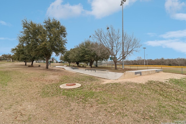 view of community with a lawn