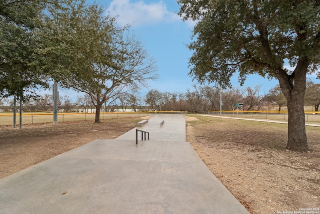 view of property's community featuring volleyball court