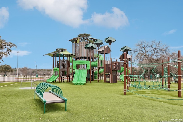 community playground with a yard