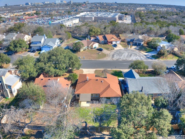 drone / aerial view with a residential view