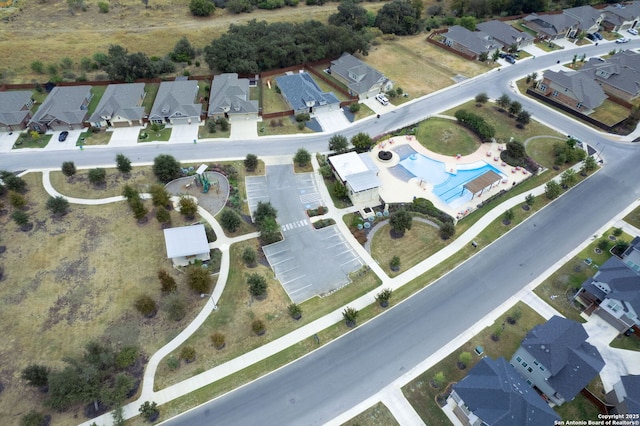 aerial view with a residential view