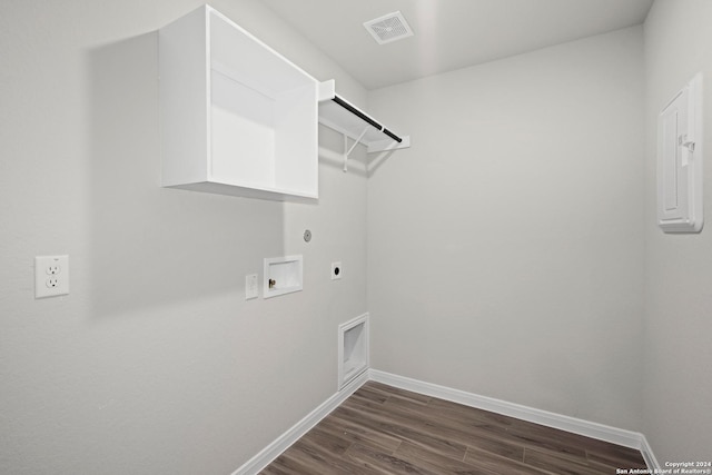 laundry area with hookup for a washing machine, visible vents, electric dryer hookup, laundry area, and baseboards