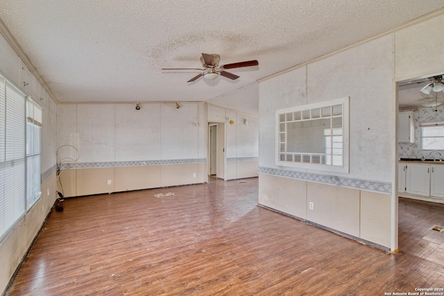 225 County Road 3821, San Antonio, TX 78253 - empty room featuring vaulted ceiling, wood finished floors, and a ceiling fan