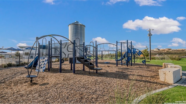 community play area with fence