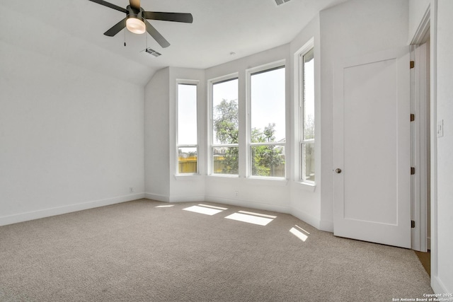 11717 Warlock, San Antonio, TX 78254 - carpeted empty room with plenty of natural light, a ceiling fan, and lofted ceiling