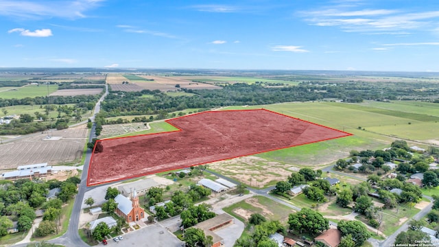 drone / aerial view with a rural view