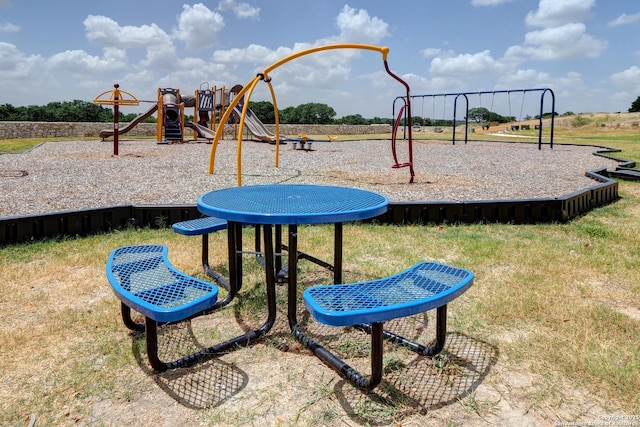 view of community jungle gym