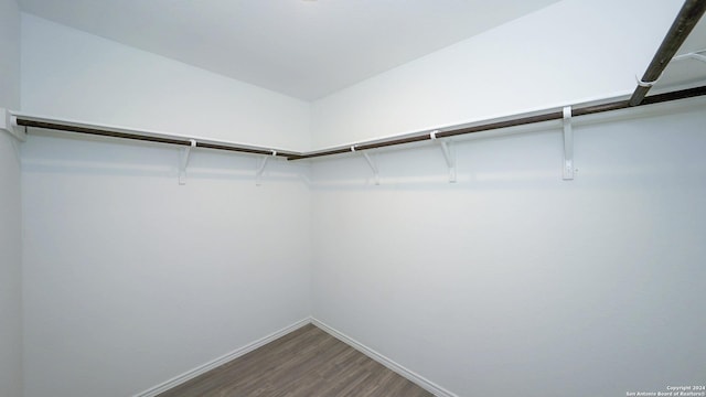 spacious closet with wood finished floors