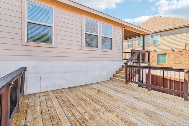 wooden deck with stairs