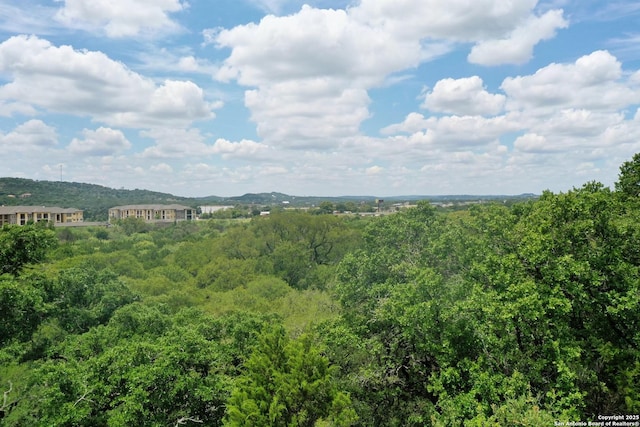 mountain view featuring a view of trees