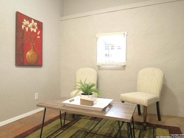 office space with baseboards