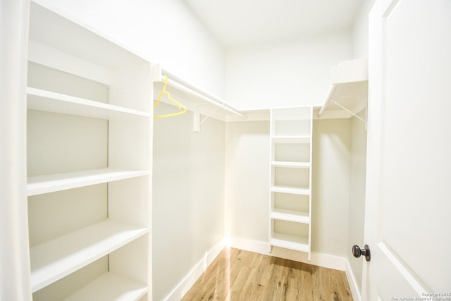 spacious closet with wood finished floors