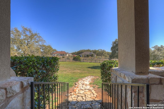 view of yard with fence