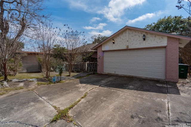 view of detached garage