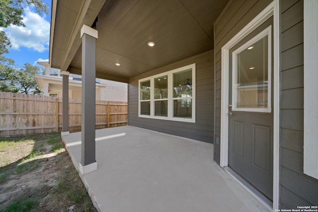 view of patio with fence