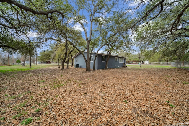 view of yard featuring fence