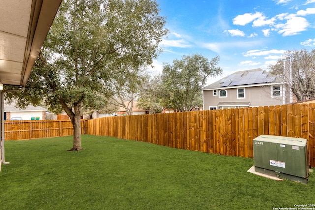 view of yard featuring a fenced backyard