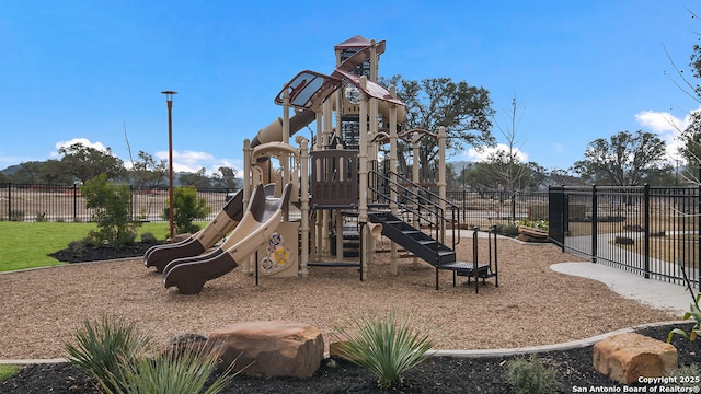 community play area with fence