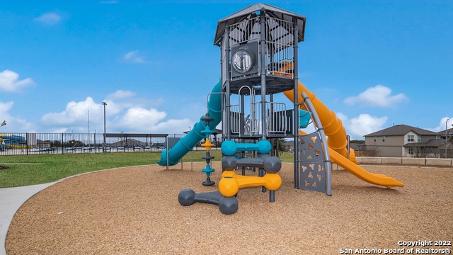 communal playground with fence