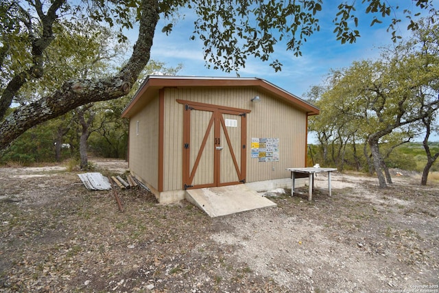 view of shed