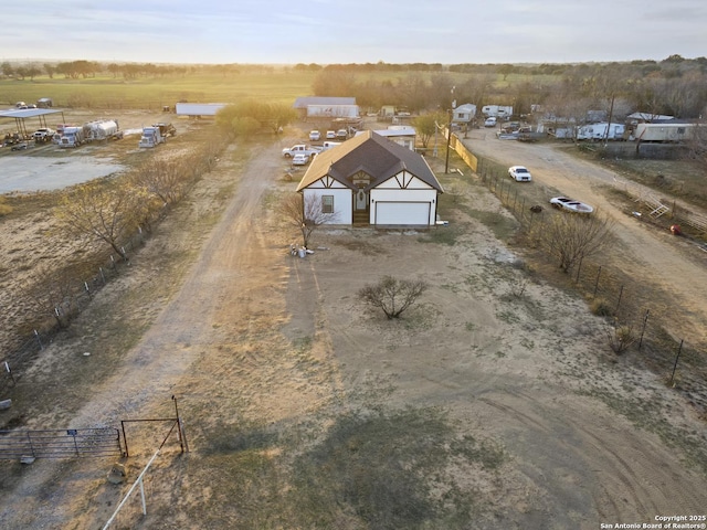 aerial view with a rural view