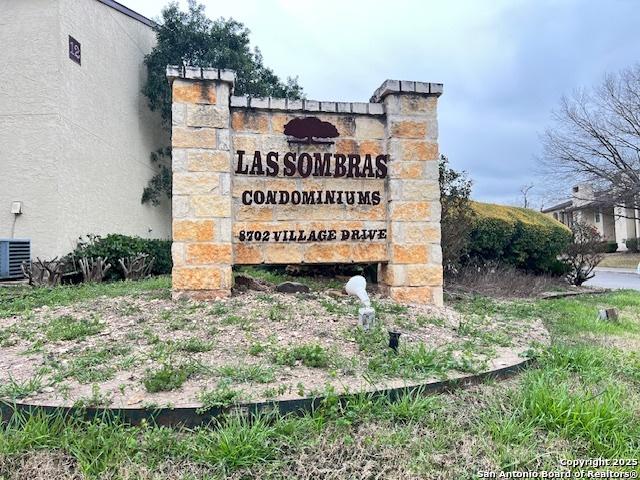 view of community sign