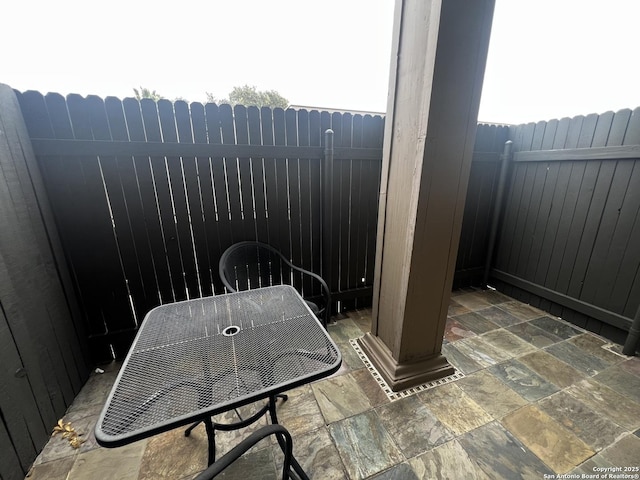 view of patio / terrace featuring a fenced backyard