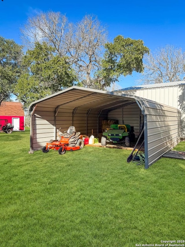 view of car parking with a carport