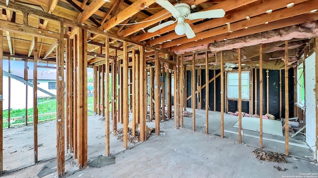 misc room with ceiling fan