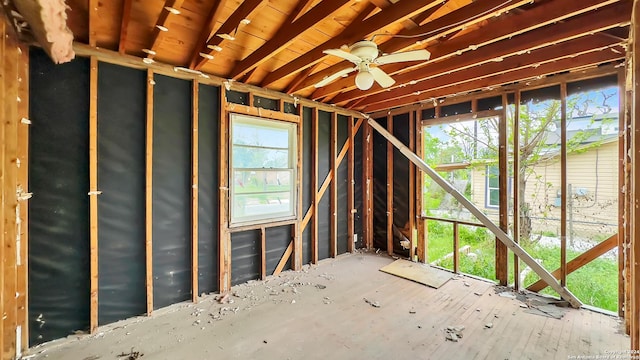 miscellaneous room featuring a ceiling fan