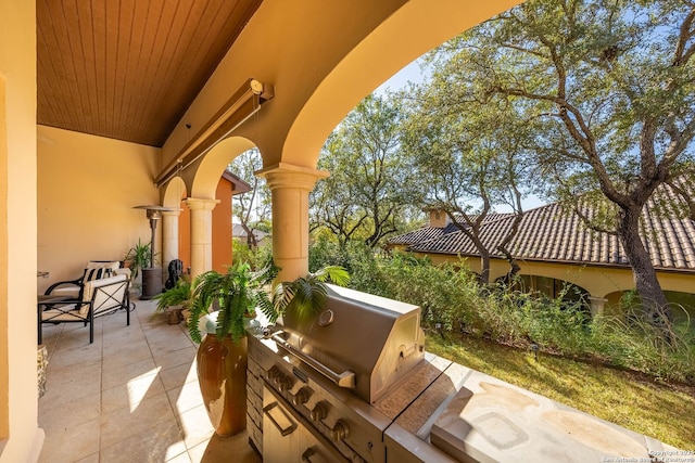 view of patio / terrace with area for grilling