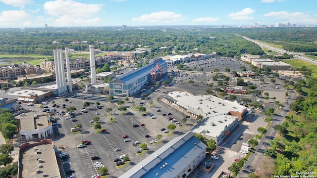 aerial view with a city view