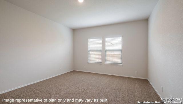 carpeted empty room with baseboards