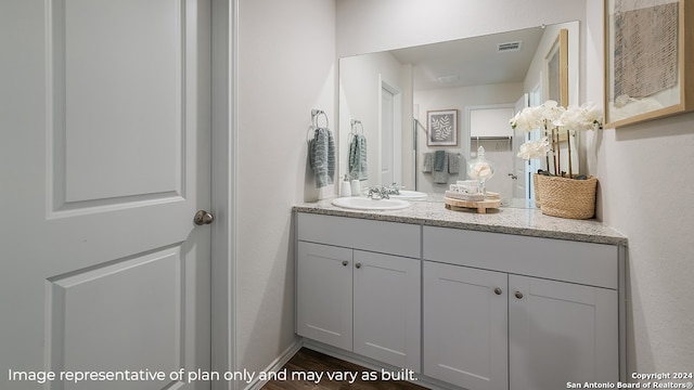 bathroom with visible vents and vanity