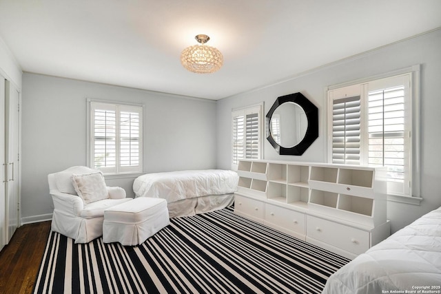 331 Ridgemont, Terrell Hills, TX 78209 - bedroom with dark wood-style floors and crown molding