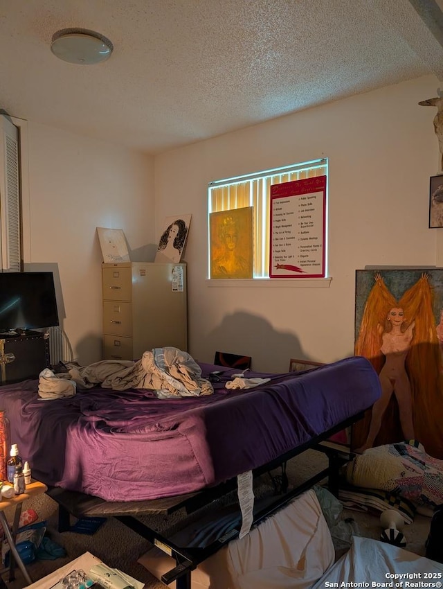 bedroom with a textured ceiling